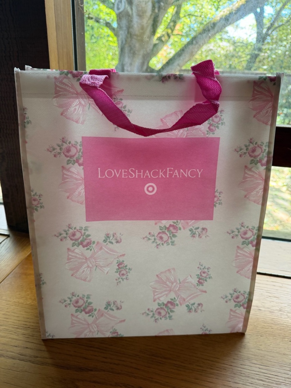 LoveShackFancy x Target Pink Floral Tote Bag Love Shack Fancy shopping bag